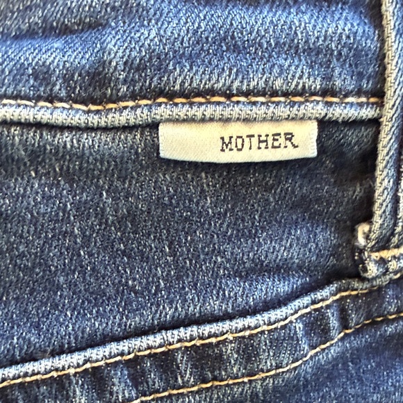 MOTHER The Stunner Ankle Fray Jeans Size 31 Dark Wash Raw Hem - Picture 6 of 9